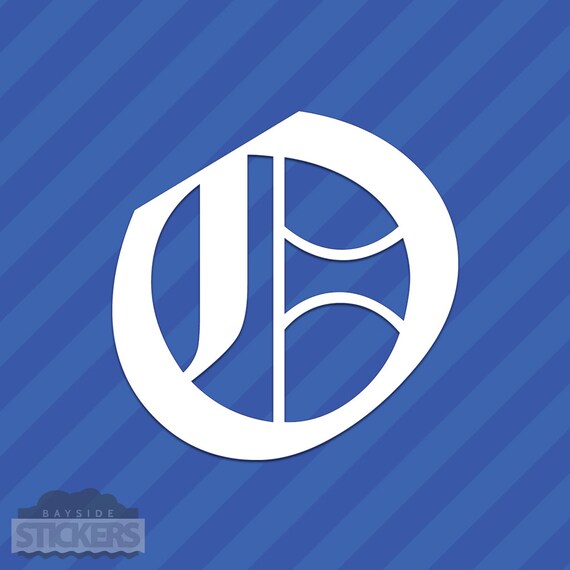 old english letter o initial vinyl decal sticker diploma font etsy