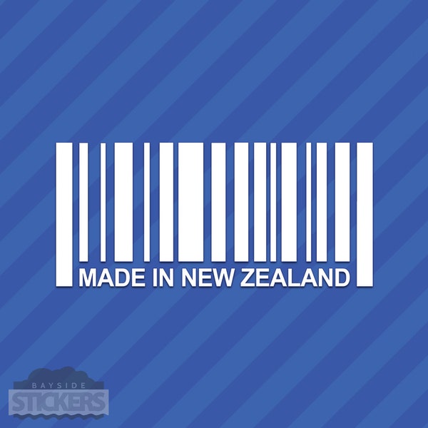 Made In New Zealand Barcode Vinyl Decal Sticker