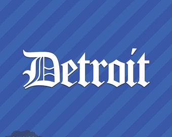 Detroit Old English Vinyl Decal Sticker Michigan