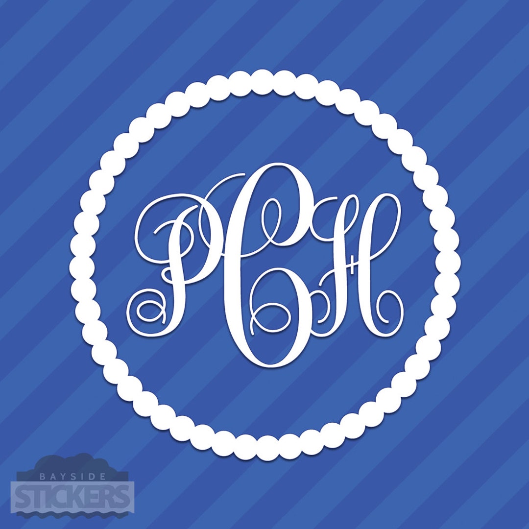 Vine Interlocking Monogram Letters Initials Vinyl Decal Sticker - Etsy