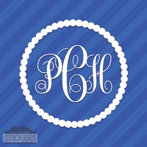 Vine Interlocking Monogram Letters Initials Vinyl Decal Sticker