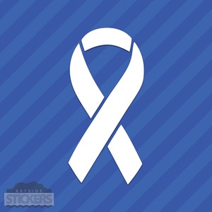 Ribbon Symbol Vinyl Decal Sticker Military Breast Cancer