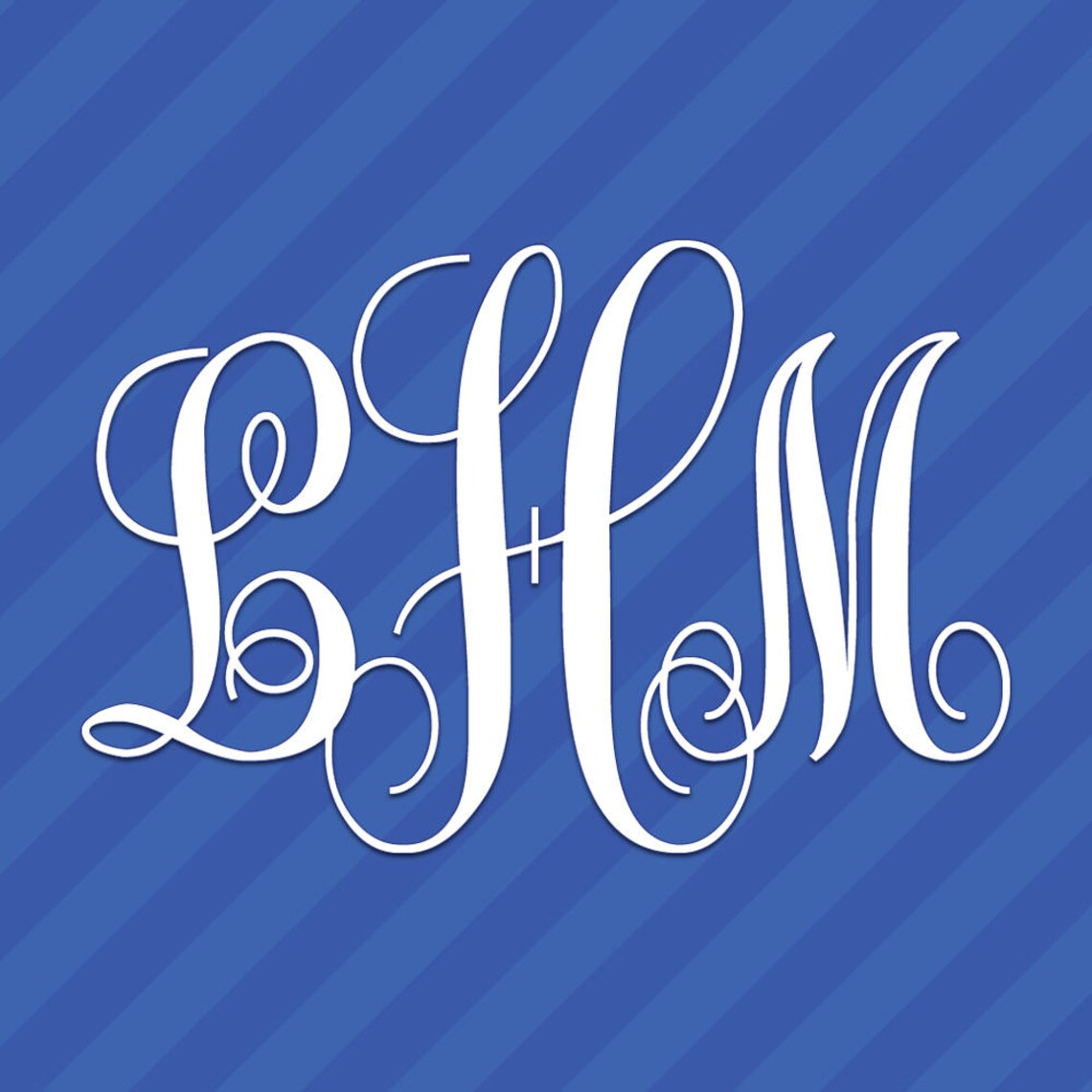 Vine Interlocking Monogram Letters Initials Vinyl Decal Sticker - Etsy