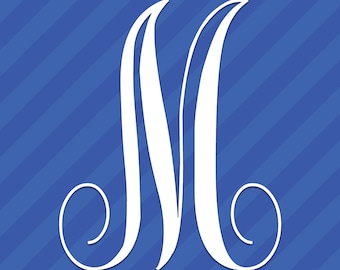 M Monogram Letter Initial Vintage Font Vinyl Decal Sticker For Home Cup Wall Car