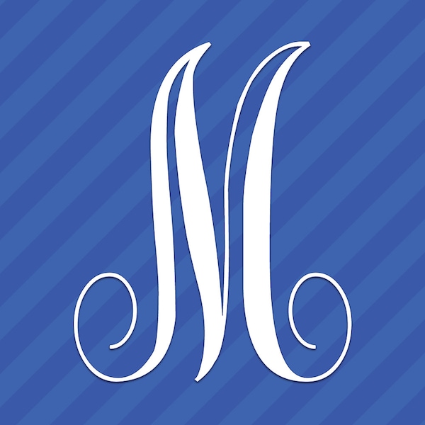 Vine Letter M Monogram Vinyl Decal Sticker