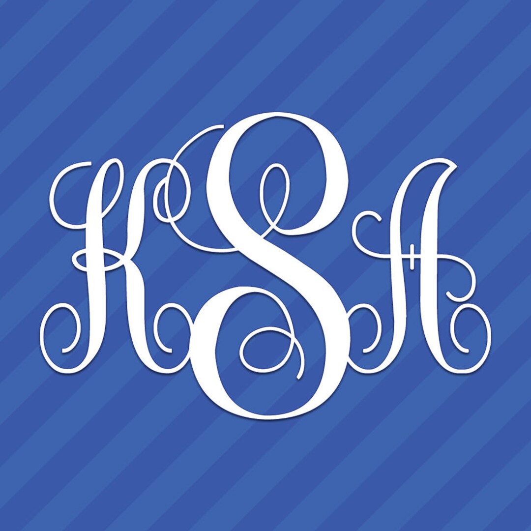 Vine Interlocking Monogram Letters Initials Vinyl Decal Sticker - Etsy