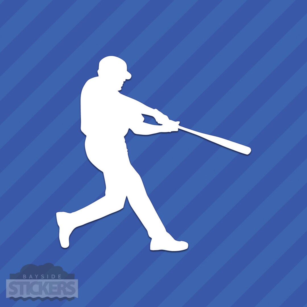 Baseball Player Batting Vinyl Decal Sticker Etsy