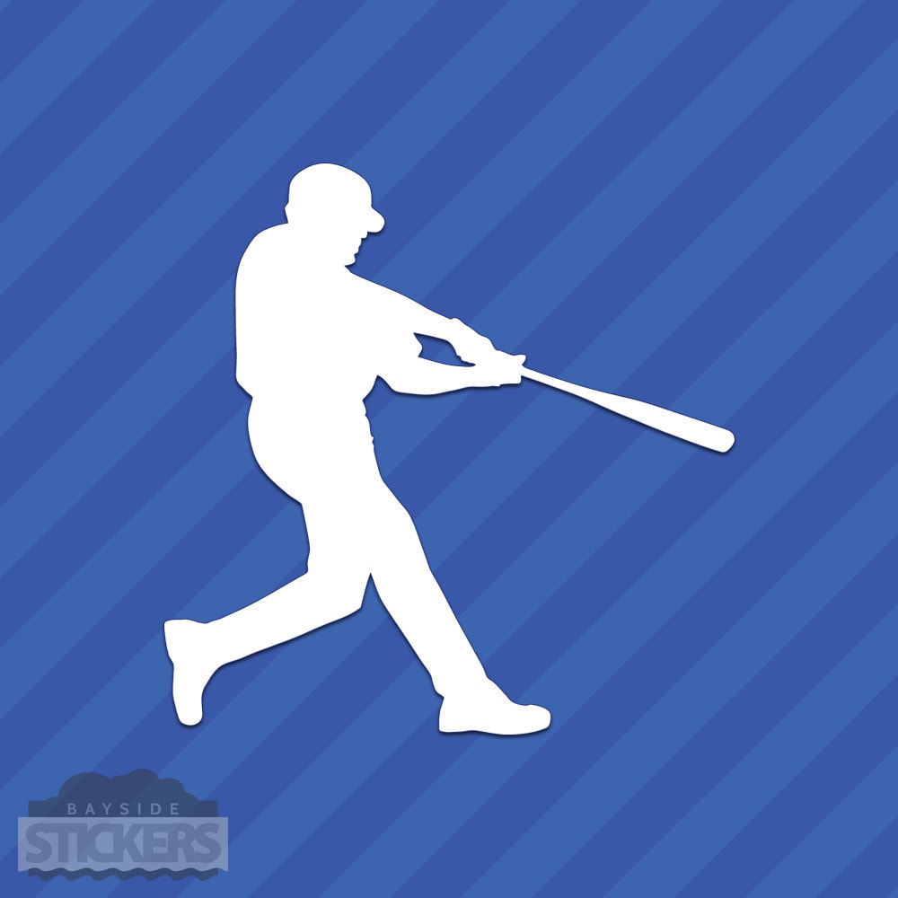 Baseball Player Batting Vinyl Decal Sticker