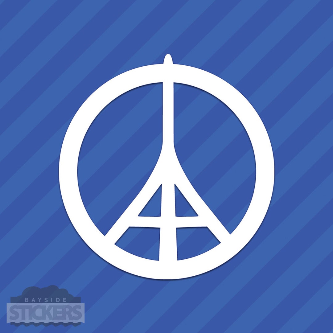 Peace for Paris Eiffel Tower Vinyl Decal Sticker Etsy