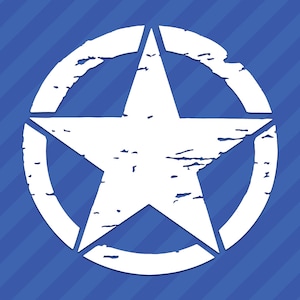 Army Military Star Distressed Tattered Vinyl Decal Sticker