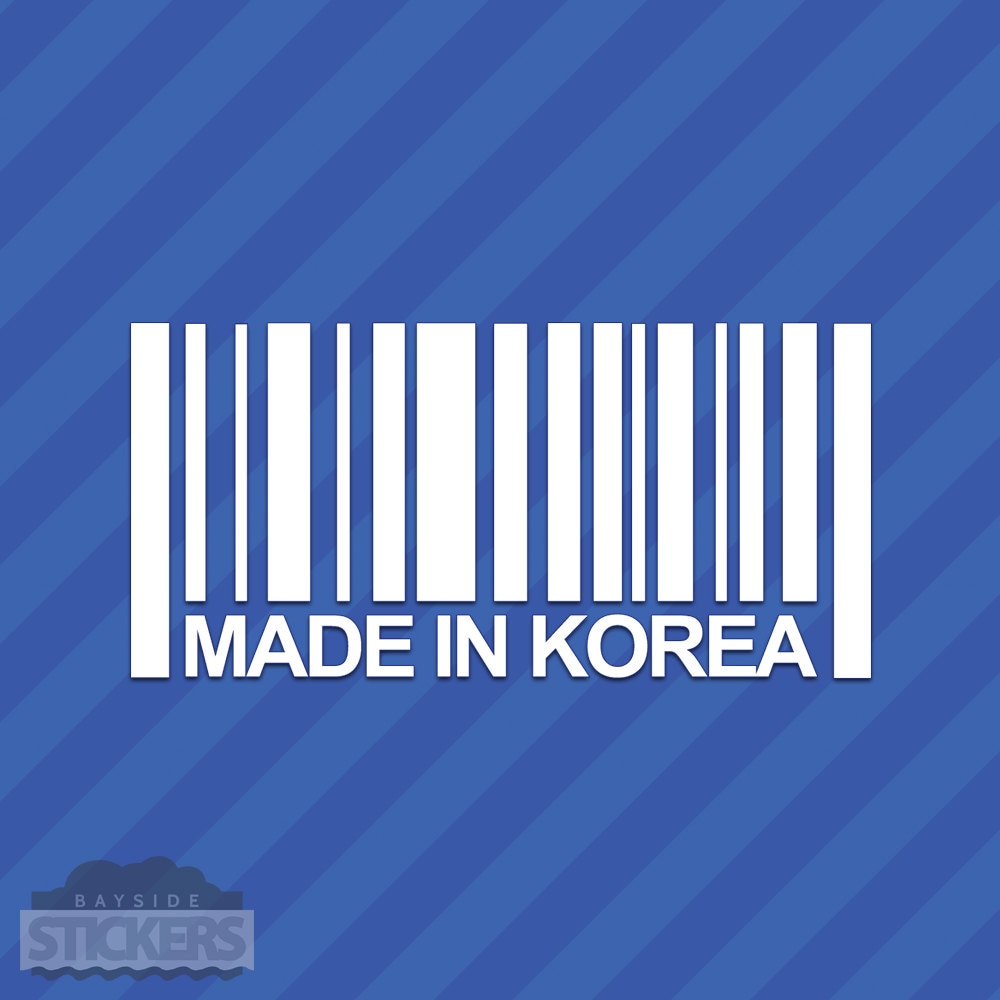 Made In Korea Barcode Vinyl Decal Sticker