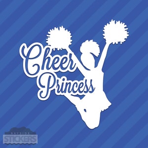 Cheer Princess Vinyl Decal Sticker Cheerleading Squad Sports School Spirit