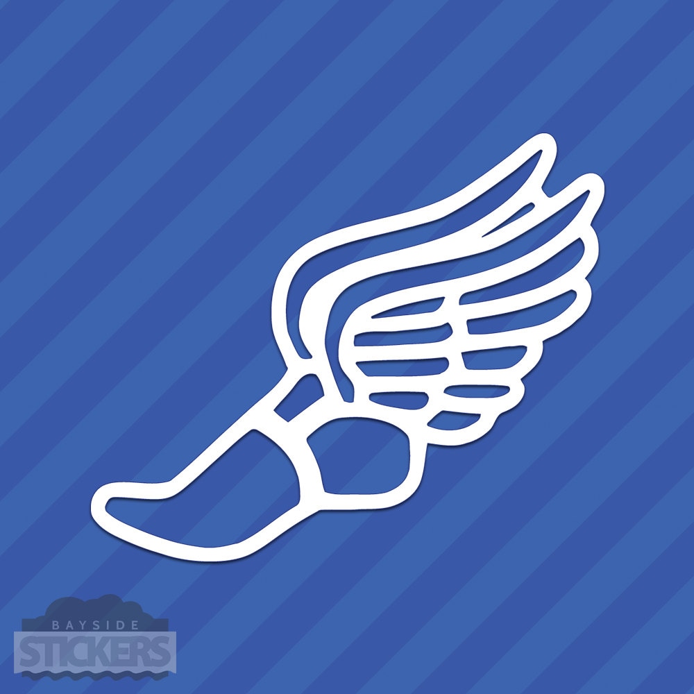 Track and Field Shoe Vinyl Decal Sticker Cross Country Etsy