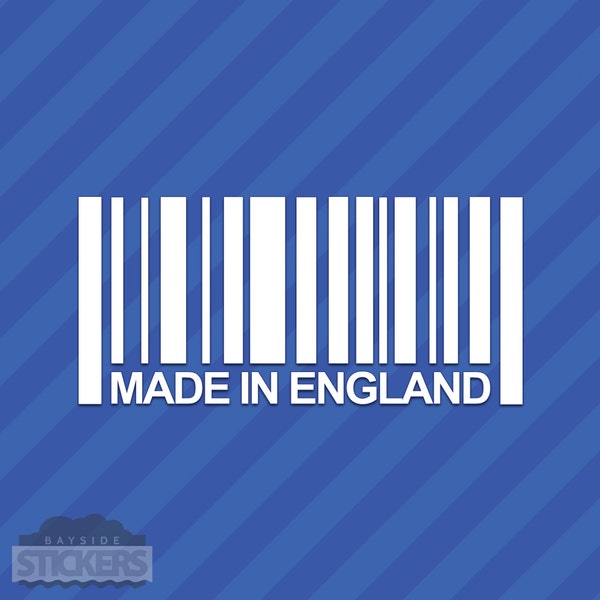 Made In England Barcode Vinyl Decal Sticker United Kingdom Great Britain