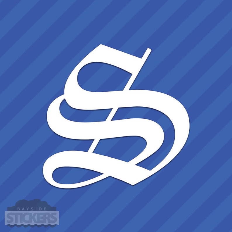 Old English Letter S Initial Vinyl Decal Sticker Diploma Font image 1