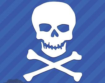 Clásico Skull & Crossbones vinilo calcomanía etiqueta