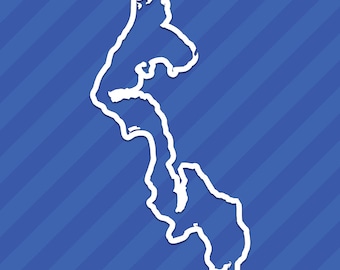 Whidbey Island Outline Vinyl Decal Sticker