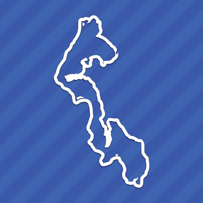 May include: A white outline of a map of Laos on a blue striped background.