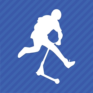 Boy Riding Scooter Vinyl Decal Sticker