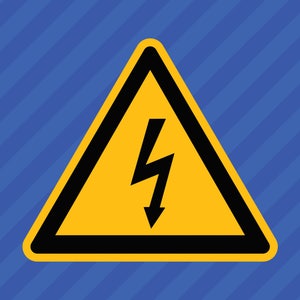 High Voltage Electrical Shock Hazard Warning Symbol Vinyl Decal Sticker