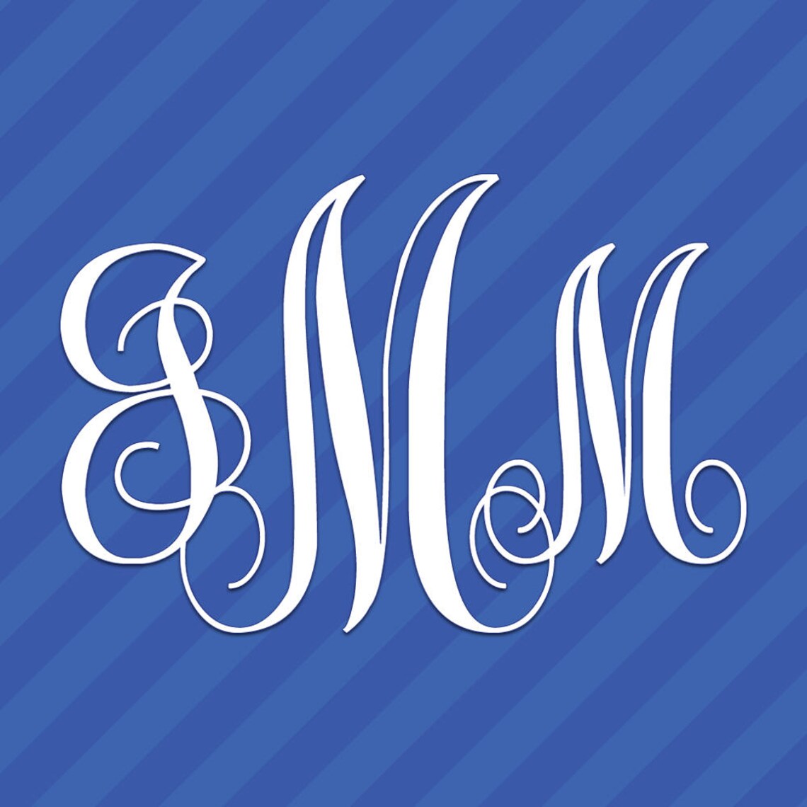 Vine Interlocking Monogram Letters Initials Vinyl Decal Sticker - Etsy