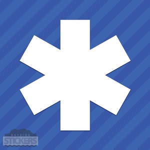 EMS Symbol Vinyl Decal Sticker Paramedic Nurse EMT Star Of Life Emergency Medical Service