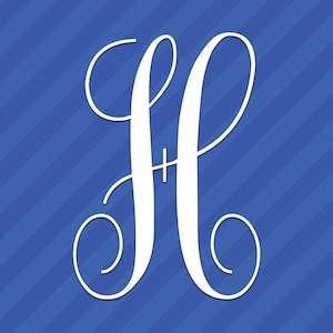 Vine Letter H Monogram Vinilo Calcomanía Sticker