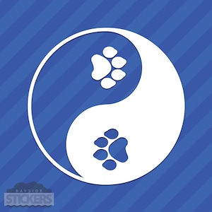 Yin Yang Paws Symbol Vinyl Decal Sticker Tribal Spiritual