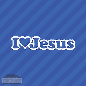 I Love Jesus Heart Vinyl Decal Sticker