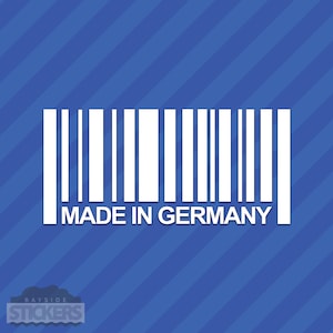 Made In Germany Barcode Vinyl Decal Sticker