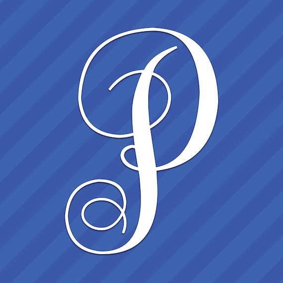Cursive P Sticker Letter P Cursive Design