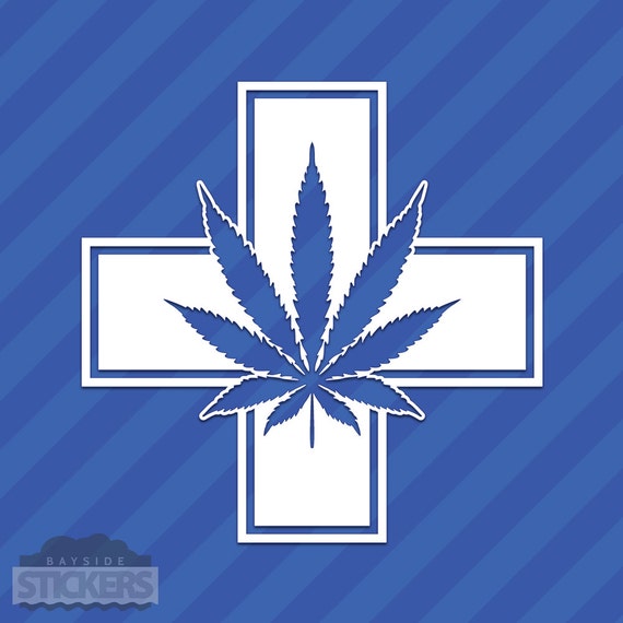Pot Leaf With Circle Vinyl Decal Sticker Cannabis Marijuana Weed