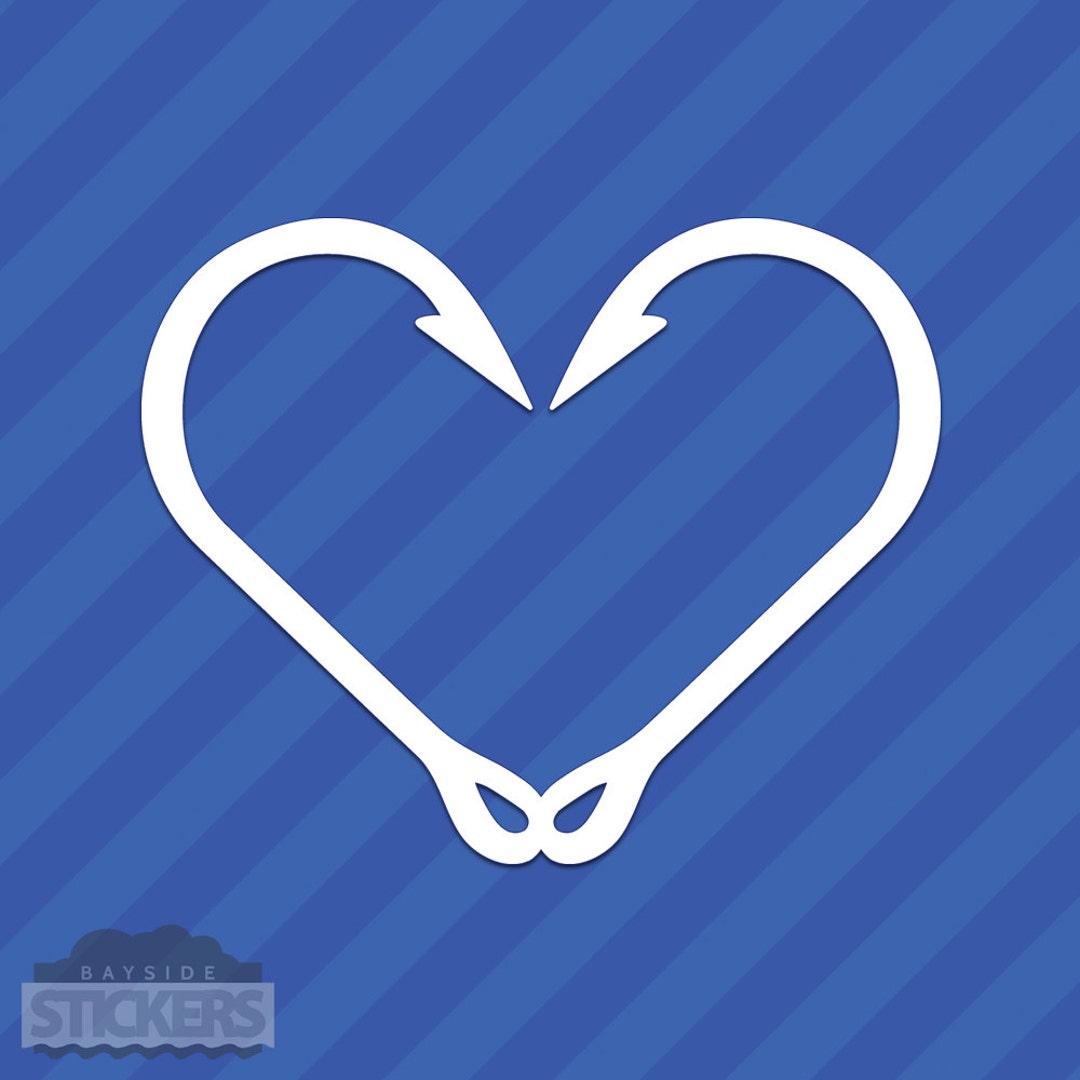 Fishing Hooks Heart Vinyl Decal Sticker Etsy