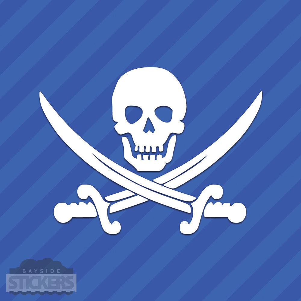 4x aufkleber sticker fahne flagge pirat piraten totenkopf skull jack  rackham r8