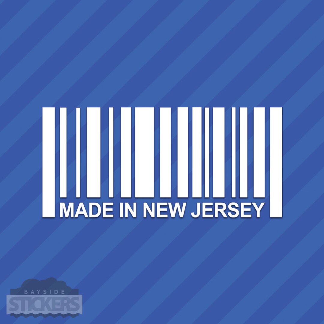 Made in New Jersey NJ Barcode Vinyl Decal Sticker Etsy