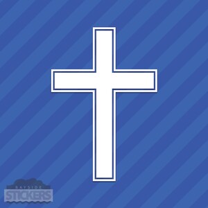 Religious Cross With Outline Vinyl Decal Sticker Religion Christian Christianity