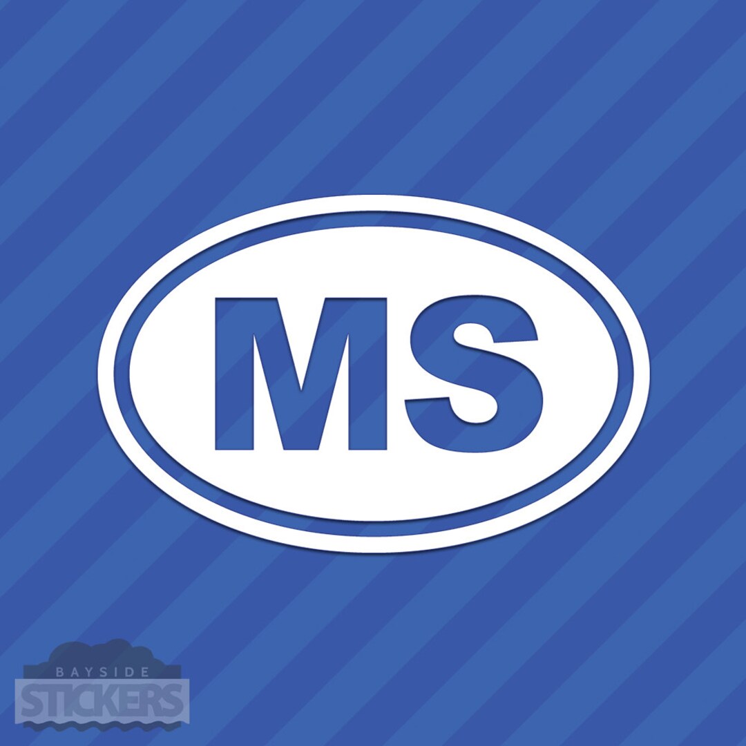 Ms Sticker Design Mississippi MS Oval Vinyl Decal Sticker - Etsy