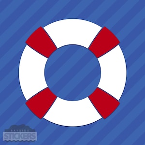 Colored Life Preserver Vinyl Decal Sticker Lifeguard Beach Pool Ocean