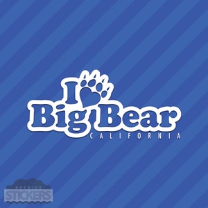 I Love Big Bear California Vinyl Decal Sticker Big Bear Lake CA
