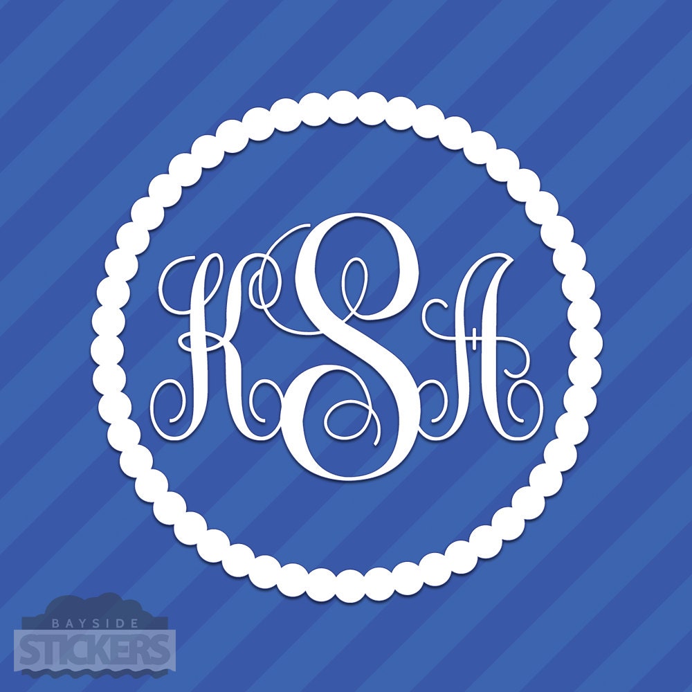 Vine Interlocking Monogram Letters Initials Vinyl Decal Sticker - Etsy