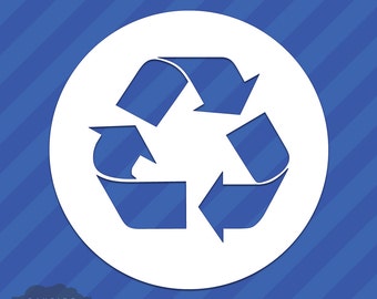 Reciclar símbolo vinilo calcomanía etiqueta