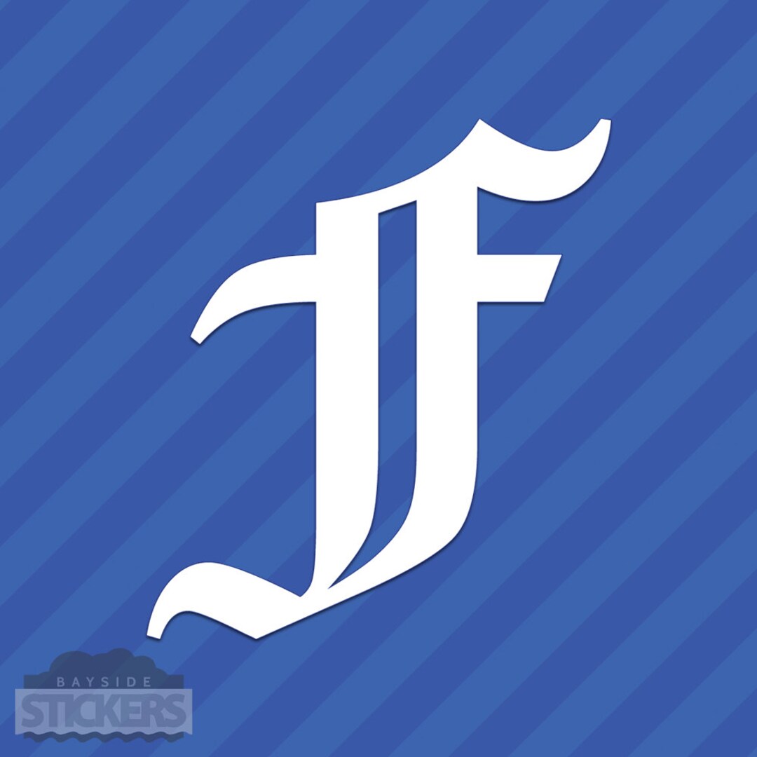 Old English Letter F Initial Vinyl Decal Sticker Diploma Font - Etsy