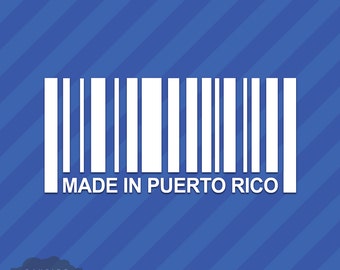Made In Puerto Rico PR Barcode Vinyl Sticker Decal