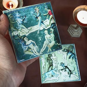 2x Azulejo cerámico decorativo - Demonios medievales III -