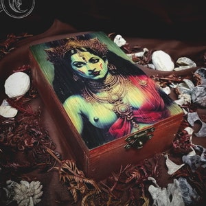 Caja de tarot Maha Kali, tarot, diosa hindú, caja cartas de tarot, baraja de tarot, joyero, Kali Puja, joyero de bruja, Kali Ma,