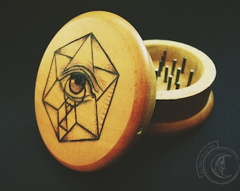 Wooden herb grinder - Eye of God -