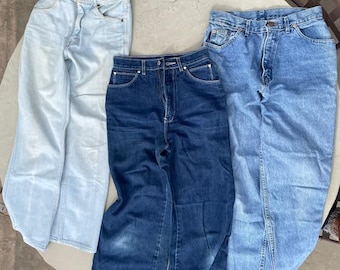 Three Pairs of Vintage Women's Jeans Gently Used