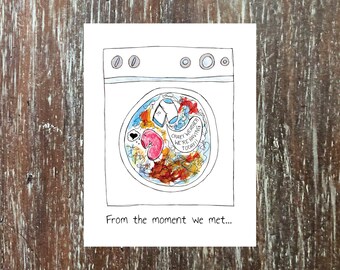 funny Valentine's Day card for the love of your life, from the moment we meant, I knew we were a perfect match, fun way to say 'I love you'
