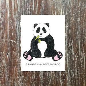 Panda-liefdeskaart met bamboe en schattige panda-kont, perfect voor een jubileum, Valentijnsdag of op elk gewenst moment, liefdesgedichtenkaart voor je boe-geroep!