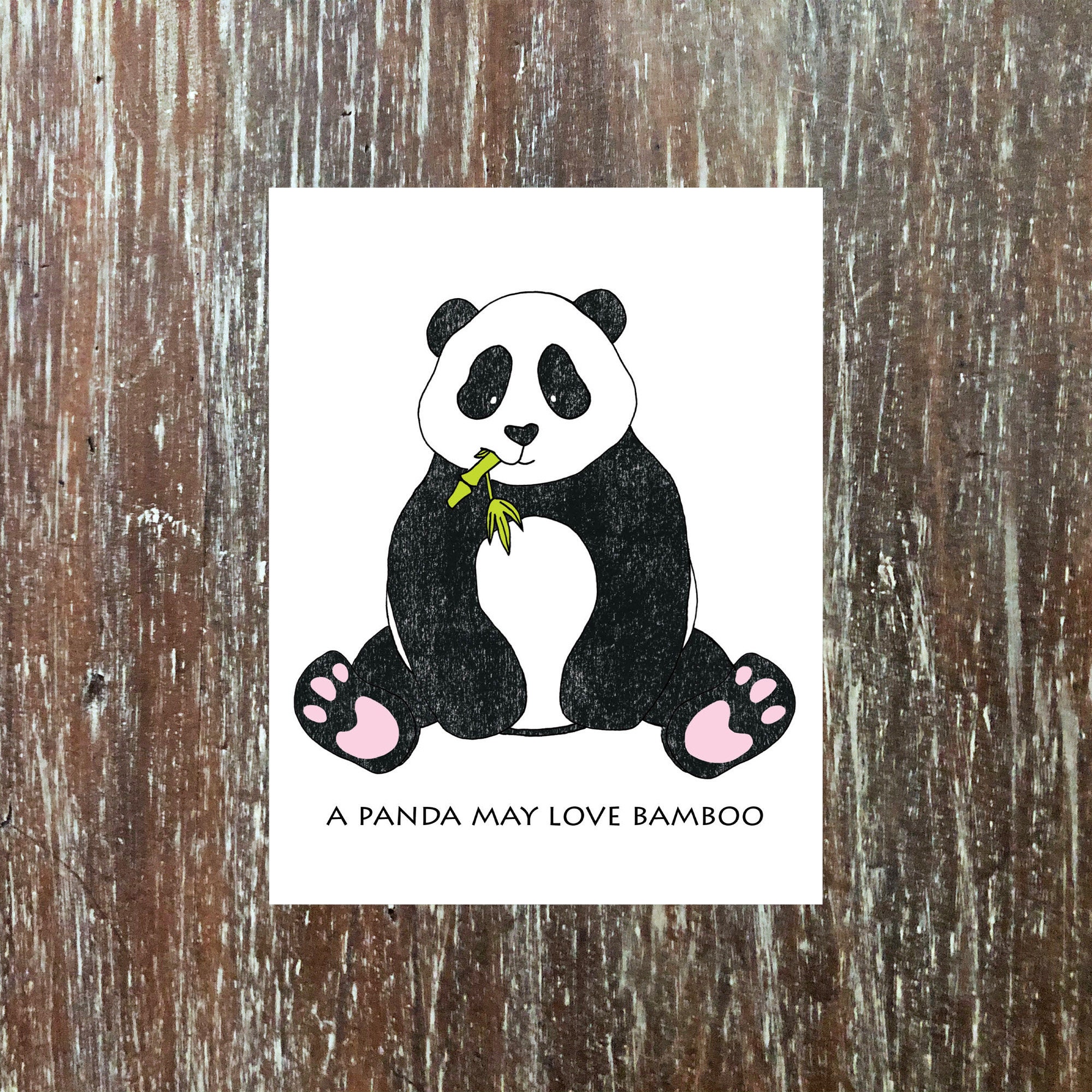 Panda Love Card Featuring Bamboo and Adorable Panda Butt